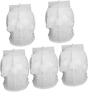 TEHAUX 5pcs Skull Mold Skull Soap Skull Figurine Resin Epoxy Casting Molds Halloween Resin Moulds Skull Head Resin Mold Halloween Decor Hand Mold Candle Mold Cake Mold Silica Gel Desktop
