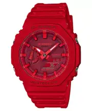 Casio G-Shock GA-2100 Series Analog Digital Red Resin Watch GA2100-4A