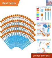 120 Pieces 1 Inch Flat Paint Brushes Acrylic Paint Brush Artist Craft Paint B...