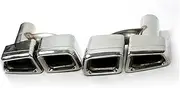 Pair Modified Rear Exhaust Systems Muffler For Cars Pipe Tips Compatible For Benz W212 C260 C63 E200 CLA S63 E63 AMG Four Outlet