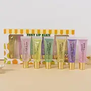 Moisturizing Lip Oil - Plumping Lip Gloss Oil Set | 6X Fruit-Flavored Plumping | Lip Moisturizer Glaze | Brightening Lip Oil With Fruit Scent | Portable Skin Care Supplies For Business Trip Outdoor