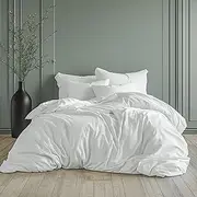 Amsons Quilt Cover Set - 2000TC Ultra Soft Microfiber Duvet Cover Sets - Bedding & Linen in Solid Plain Color Doona Cover (White, Single)