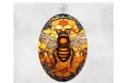 Bee Glass Suncatcher Glass Suncatcher