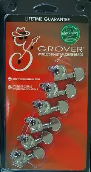 Grover 505CL6 Mini Roto-Grip Locking Rotomatic Tuners Left-Hand 6 In-Line, Chrom