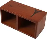 COMPUKAS Vintage Wooden Scissor Holder Organizer for Hairdressing Stylish Desktop Storage Box for Shears Accessories Barber Tool Case Elegant Design for Salon Use