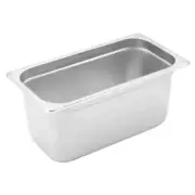 Anti-Jam Steam Pan Third-Size Reinforced Stainless Steel 6"D 22 Gauge