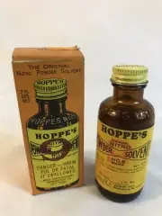 Vintage HOPPE'S NITRO POWDER SOLVENT No. 9 Bottle & Original Box 2oz Empty