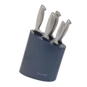 Stanley Rogers Modern Steel Metallic Baltic Blue 6 Piece Knife Block Set