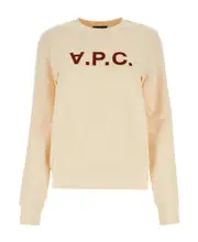 A.P.C. Flocked Logo Crewneck Sweatshirt S,XS,M Nude