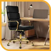 Furb Ergonomic Executive Eames Office Chair Height Adjustable Gold/Black