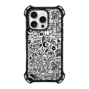 iPhone 16 Pro Bounce Case MagSafe Compatible Transparent Black Cute Funny Doodle Graffiti Drawings