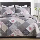 ENJOHOS Farmhouse Quilts King Size - King Quilt Set Grey Bedspread Reversible Pa