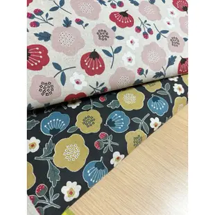 日本進口棉麻布 幾何花 顏色：棉麻紅、墨黑黃 一碼$325 新品上架囉！ 現貨