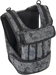 Orbit Unisex Adjustable Army Camo Canvas Weight Vest, 20 kg