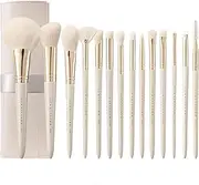 [RIJAHO] Makeup brush gift set: 14 piece professional makeup brush advanced synthetic kabuki brush set foundation make-up powder blusher eye shadow concealer high gloss brush mixed makeup brush set