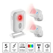 Wireless PIR Motion Sensors Detector Alarm Door Chime for Home Hotel Business 2x