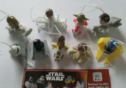 STAR WARS CLASSIC FIGURINES WITH SPACESHIPS - KINDER SURPRISE DANGLERS SET