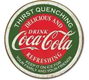 Coca Cola 12" Round Metal Tin Sign Coke Soda Pop Home Bar Garage Decor #1659
