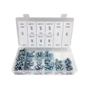 220pcs Metric Hydraulic Grease Nipple Imperial Mechanical Lubricant Fitting Kit