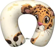 GDSHJKLW Cute Baby Jaguar Memory Foam Travel Pillow Soft Comfortable Neck Pillow U-Shaped Head Support Pillow Travel Accessories for Sleeping Rest Airplane Car and Office