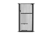 Pet Safety Gate Dog Cat Security Extra Tall Retractable Fence Enclosure Guard Kitchen Doorway Stairs Barrier with Walk Through Door 142cm Height