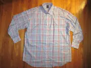 TailorByrd Blue/Red Check Long Sleeve Button Front Oxford Dress Shirt 4XLT NWT