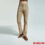 BOBSON 男款低腰繡花彈性直筒褲