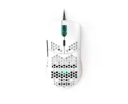 AJ390 Wired Hollow-out 6 LED Light Adjustable 16000DPI 7 Keys Gaming Mouse Mice - White