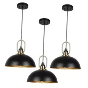 Matte Black Pendant Lights, Industrial Farmhouse Pendant Light 3 Pack Pendant