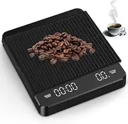 QZTHOU Digital Coffee Scale with Timer, Rechargeable Espresso Scale, 3kg/0.1g High Precision Digital Drip Coffee Scale,with 3 Units, Tare Function, Auto Off, Measures in g/oz/ml