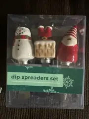 3 CHRISTMAS DIP SPREADERS SET- SANTA, SNOWMAN, & ELF