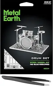 Metal Earth Drum Set 3D Metal Model Kit Bundle with Tweezers Fascinations