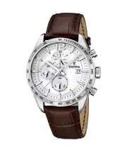 Festina Timeless Chronograph Tachymeter Silver Dial Quartz F16760-1 Mens Watch