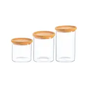 Argon Tableware Glass Storage Jars with Cork Lids - 3 Sizes