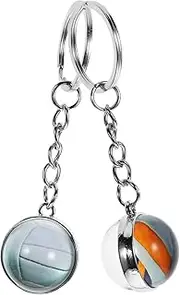PAMINGONO 2pcs Volleyball Keychains Unique Sports Theme Keyring Lightweight Mini Volleyballs for Party Favors Creative Keyrings for Bag Decoration Portable Key Pendant