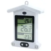 Digital White Greenhouse Thermometer – Stylish Weatherproof Max Min Thermometer