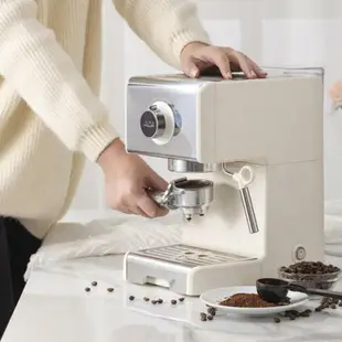 咖啡機 ACA北美電器ES12A咖啡機家用小型意式半全自動商用蒸汽奶泡機一體 夏洛特居家名品
