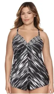 Miraclesuit Warp Speed Love Knot Underwire Tankini 2 Pc Set size 18DD NWT $189