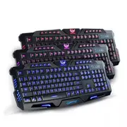 3 Colors Switchable LED Backlight Illuminated USB Wired Gaming Keyboard
