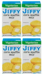 Jiffy Vegetarian Corn Muffin Mix, TRANS FAT FREE, 8.5 Oz. Box, (PACK OF 4)