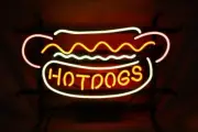 Hot Dog Hot Dogs Open Beef Pork Chicken 20"x16" Neon Light Sign Lamp Business