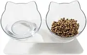 Double Elevated Cat Dog Pet Bowl Feeder Food Water Raised Lifted Stand Bowls