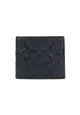 Coach Compact Id 75371 Embossed Leather Wallet In Black