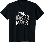 [X.Style] Kids I'm This Many Rock n Roll Two 2nd Birthday Girl Boy 2 Years ds927 T-Shirt (S) Black
