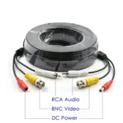 50 Feet Pre Made Cable with Video Audio & Power for CCTV Security Camera DVR
