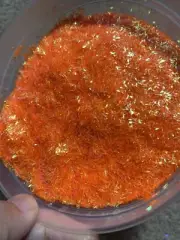 50g Bulk Iridescent Neon Orang Tinsel Glitter Nail Art Tumbler Solvent Resistant