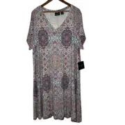 Cynthia Rowley Women's Plus Size Paisley Print Swing Dress Size 3X Boho NEW