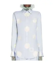 Thom Browne Polka-Dot Long-Sleeved Buttoned Shirt IT40 light blue