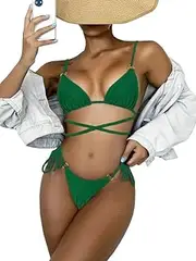 [SuMuaSet] Sexy Bikini Set for Women Thong Hater String Cheeky Two Piece Swimsuite Bathing Swimwear
