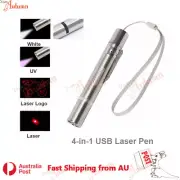 4-in-1 USB Cat Dog Pet Toy Red Laser Pen Light LED Pointer Lazer Interactive UV